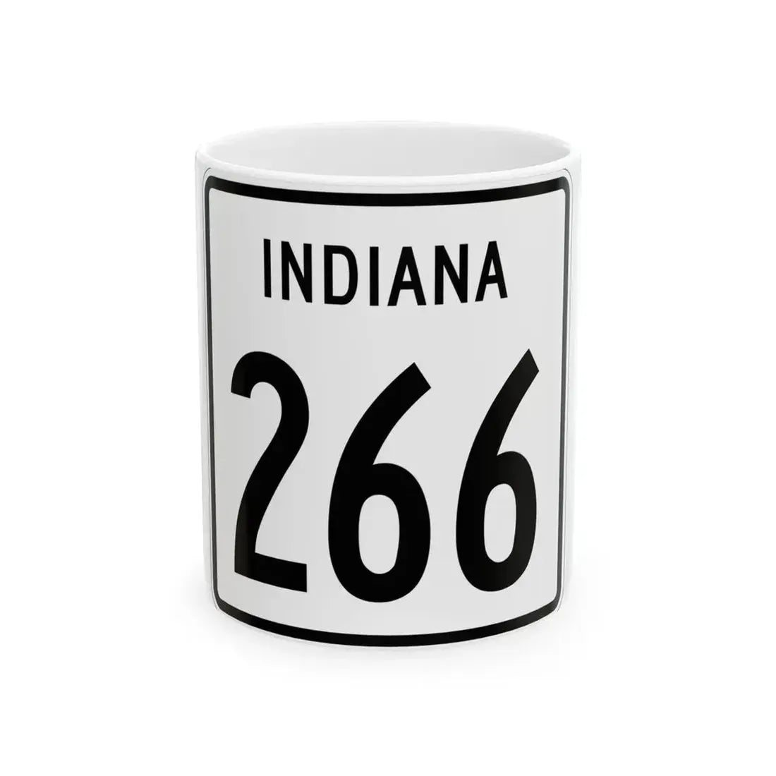 Indiana 266 1955 (Indiana) (Road Sign) White Coffee Mug 11oz - Go Mug Yourself