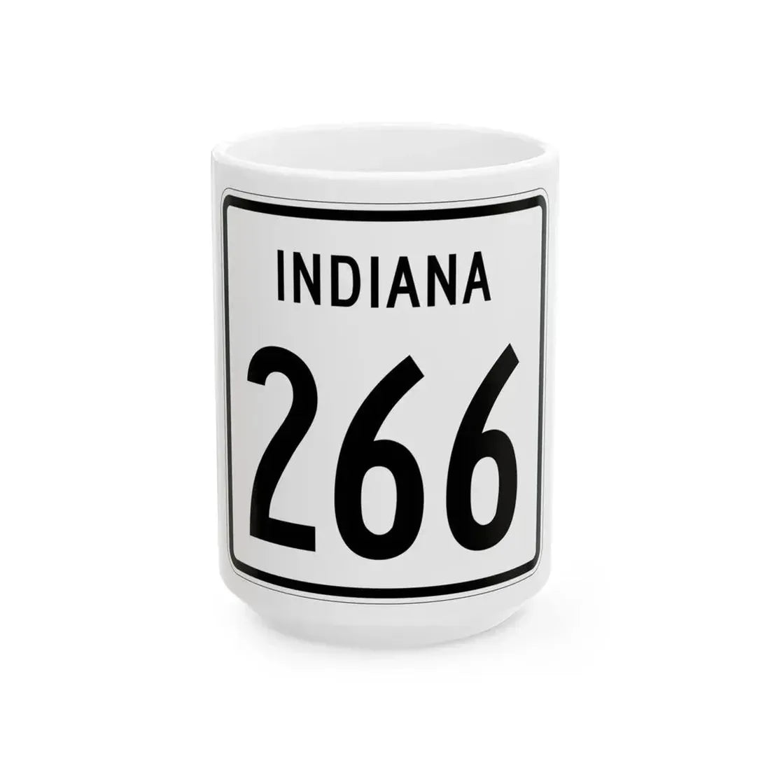 Indiana 266 1955 (Indiana) (Road Sign) White Coffee Mug 15oz - Go Mug Yourself
