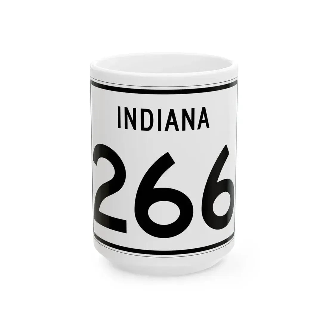 Indiana 266 (Indiana) (Road Sign) White Coffee Mug 15oz - Go Mug Yourself