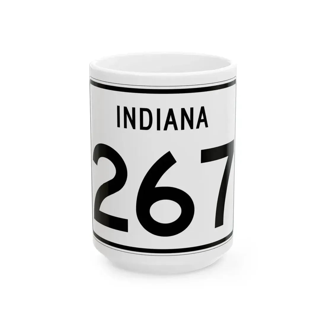Indiana 267 (Indiana) (Road Sign) White Coffee Mug 15oz - Go Mug Yourself