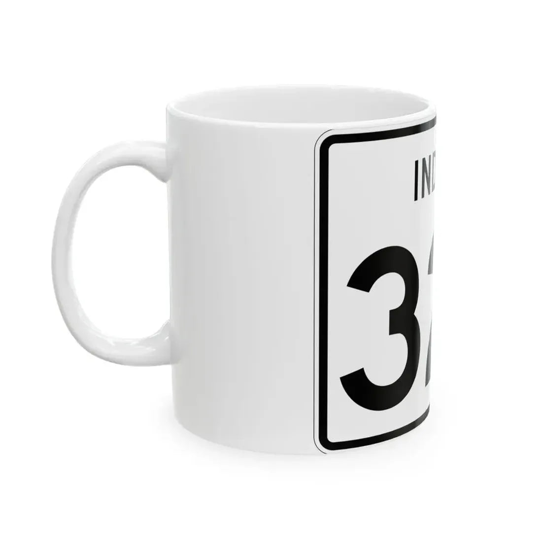 Indiana 327 (Indiana) (Road Sign) White Coffee Mug - Go Mug Yourself