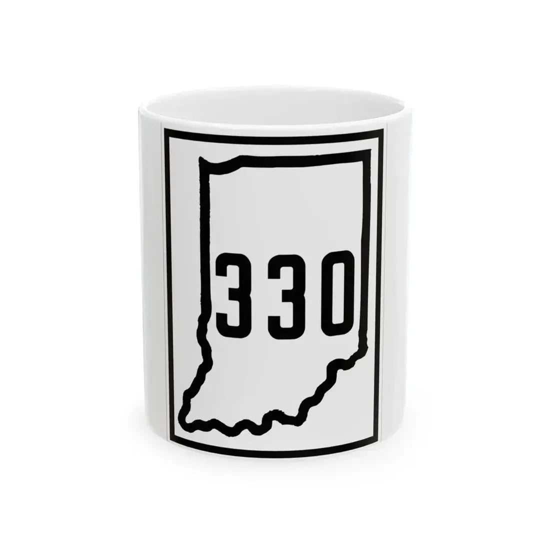 Indiana 330 1926 (Indiana) (Road Sign) White Coffee Mug 11oz - Go Mug Yourself