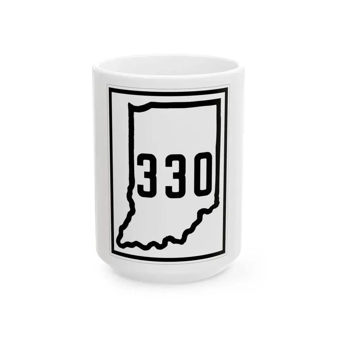 Indiana 330 1926 (Indiana) (Road Sign) White Coffee Mug 15oz - Go Mug Yourself