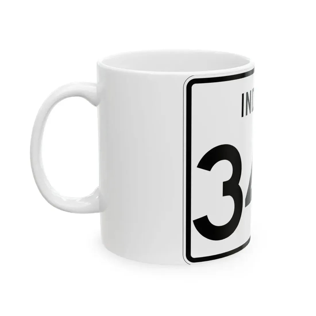 Indiana 340 (Indiana) (Road Sign) White Coffee Mug - Go Mug Yourself