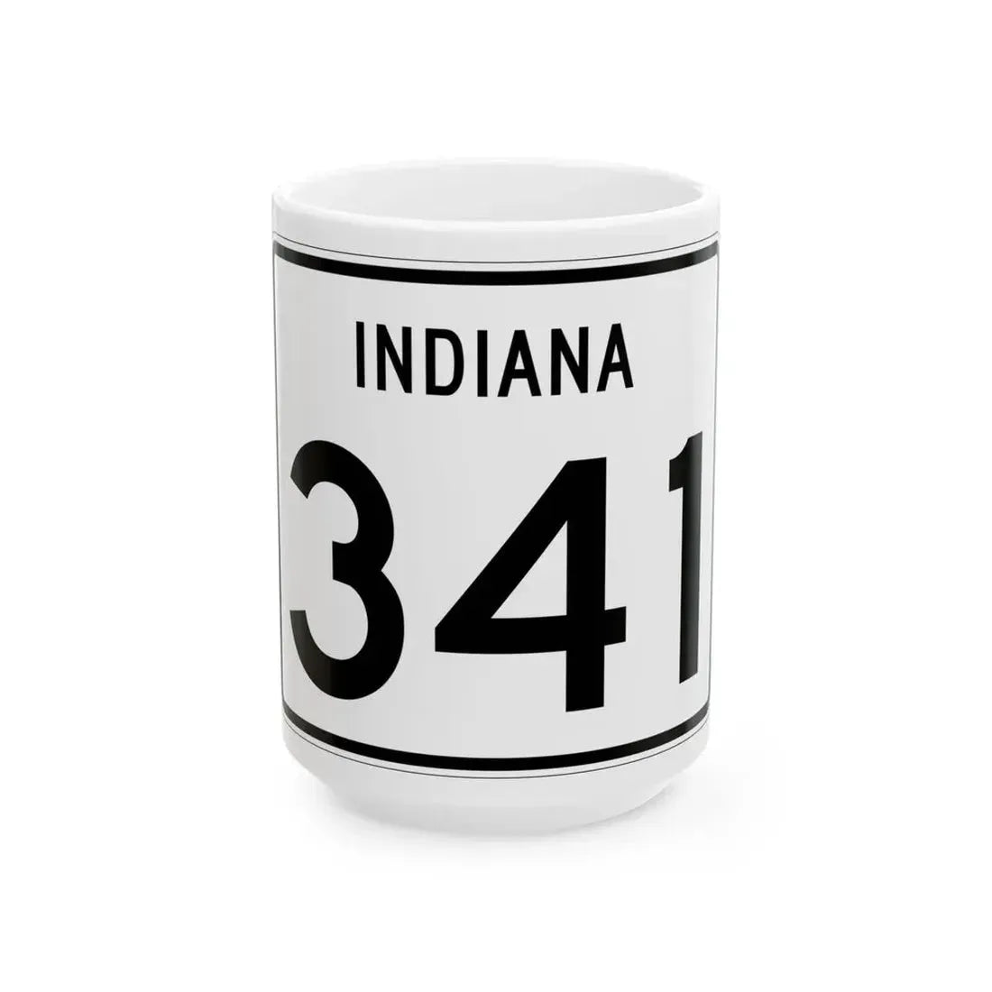 Indiana 341 (Indiana) (Road Sign) White Coffee Mug 15oz - Go Mug Yourself