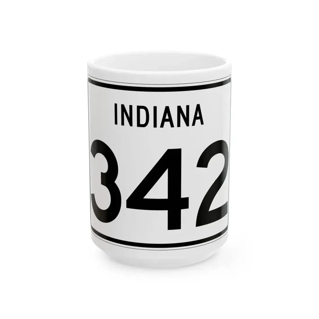 Indiana 342 (Indiana) (Road Sign) White Coffee Mug 15oz - Go Mug Yourself