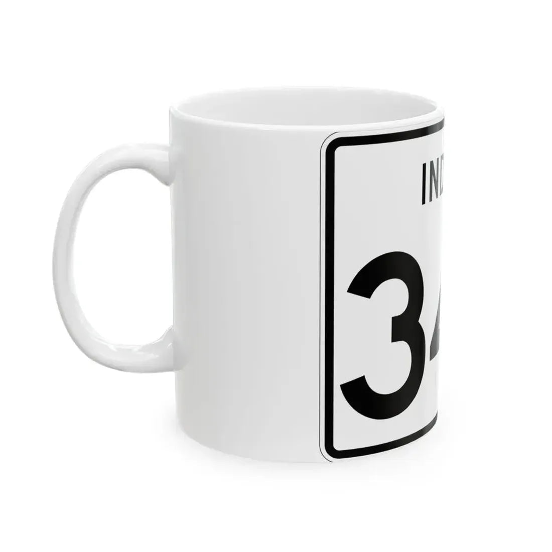 Indiana 342 (Indiana) (Road Sign) White Coffee Mug - Go Mug Yourself