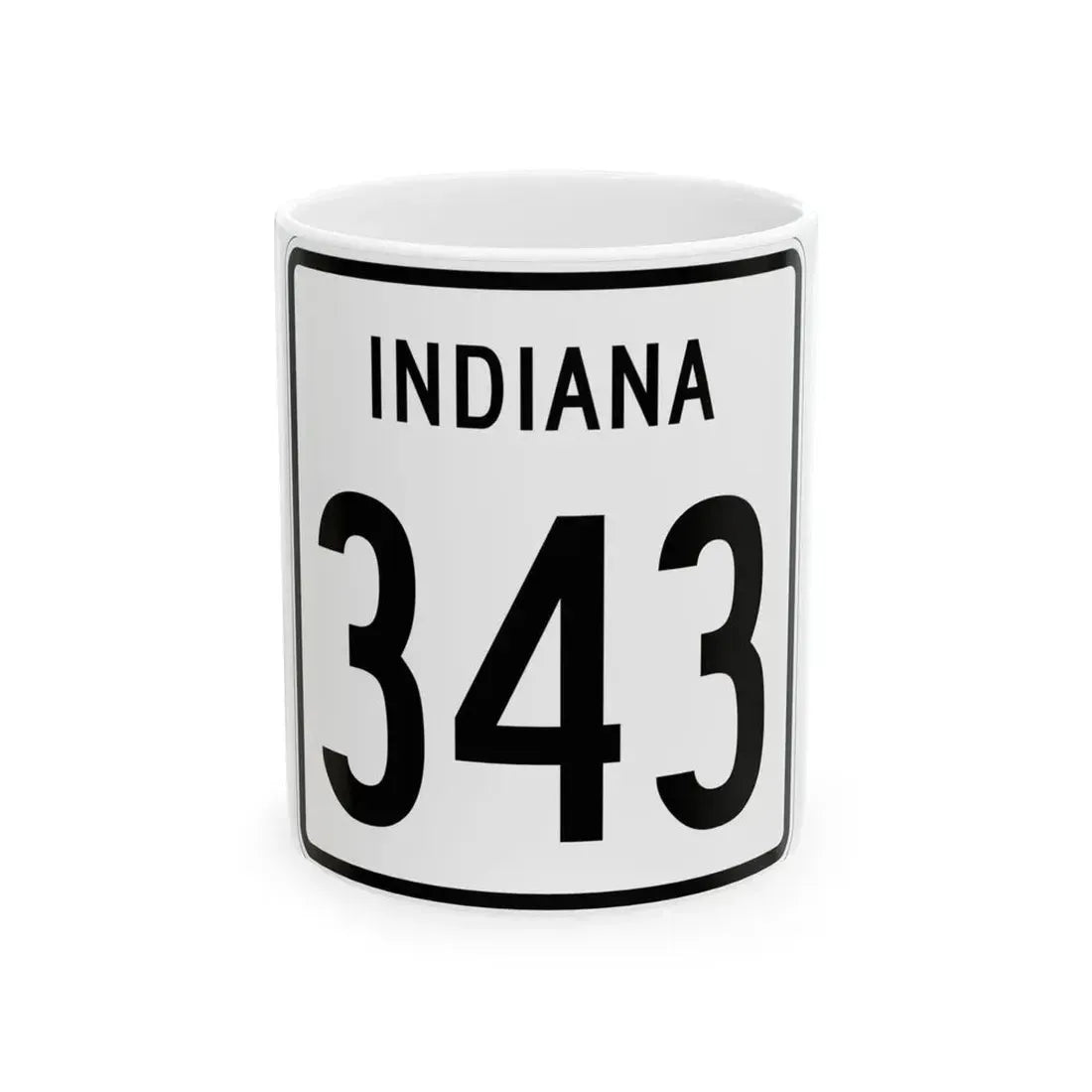 Indiana 343 1955 (Indiana) (Road Sign) White Coffee Mug 11oz - Go Mug Yourself