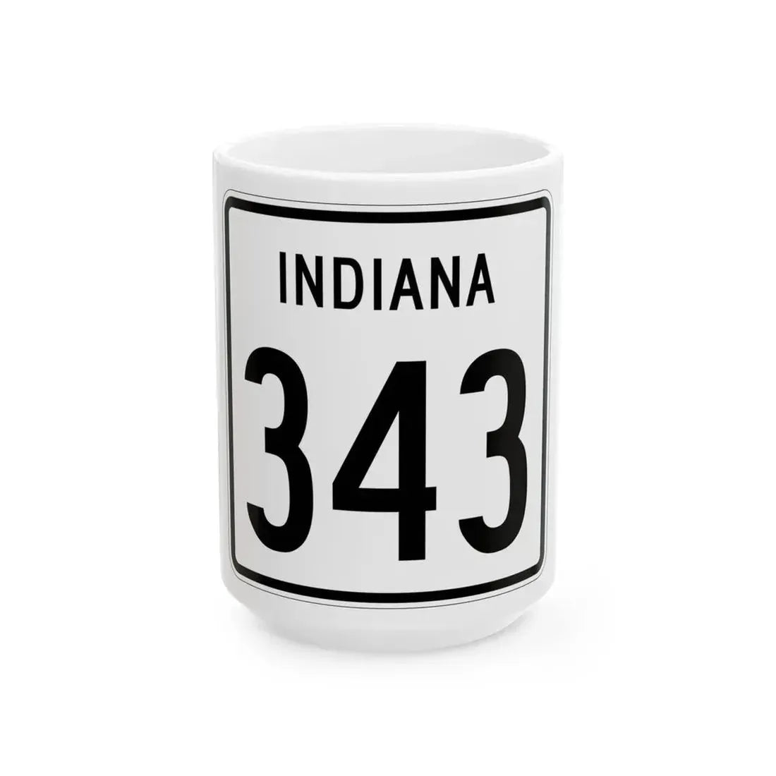 Indiana 343 1955 (Indiana) (Road Sign) White Coffee Mug 15oz - Go Mug Yourself