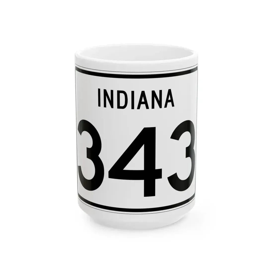 Indiana 343 (Indiana) (Road Sign) White Coffee Mug 15oz - Go Mug Yourself