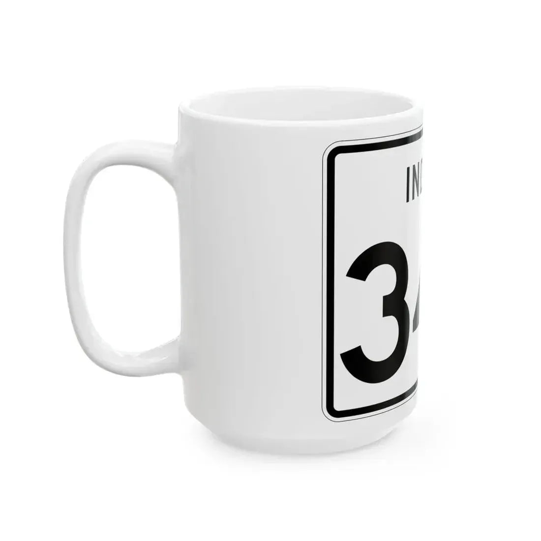 Indiana 343 (Indiana) (Road Sign) White Coffee Mug - Go Mug Yourself