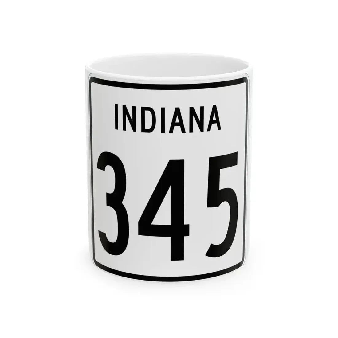 Indiana 345 1955 (Indiana) (Road Sign) White Coffee Mug 11oz - Go Mug Yourself