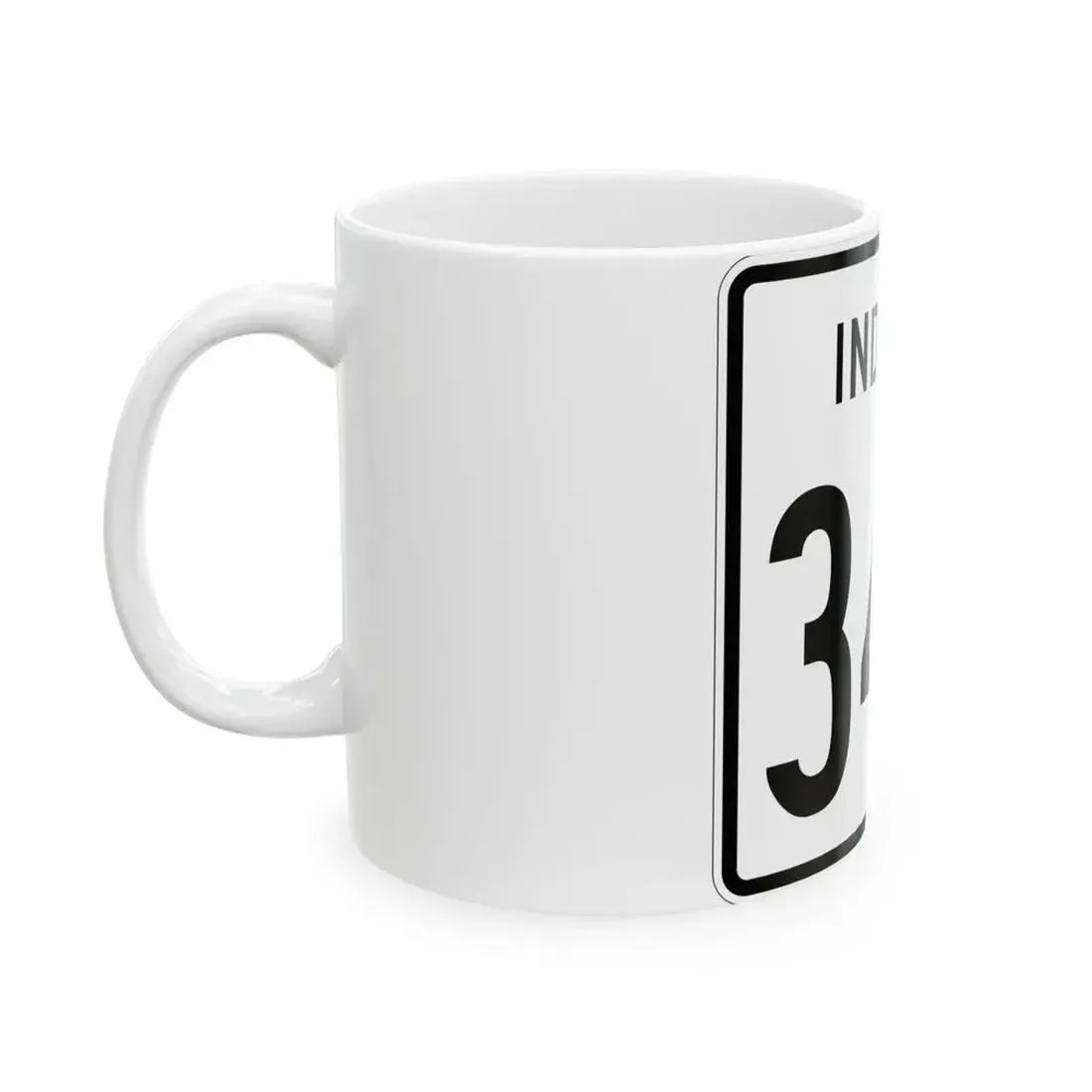 Indiana 345 1955 (Indiana) (Road Sign) White Coffee Mug - Go Mug Yourself