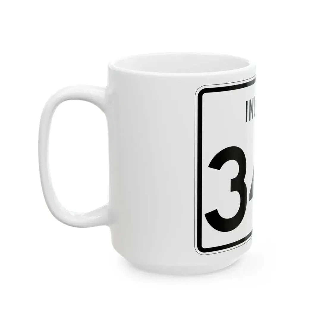 Indiana 346 (Indiana) (Road Sign) White Coffee Mug - Go Mug Yourself