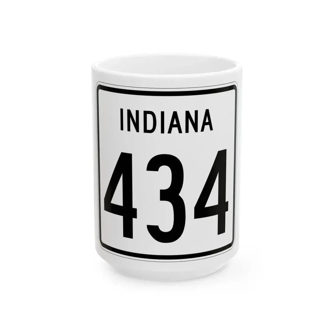 Indiana 434 1955 (Indiana) (Road Sign) White Coffee Mug 15oz - Go Mug Yourself