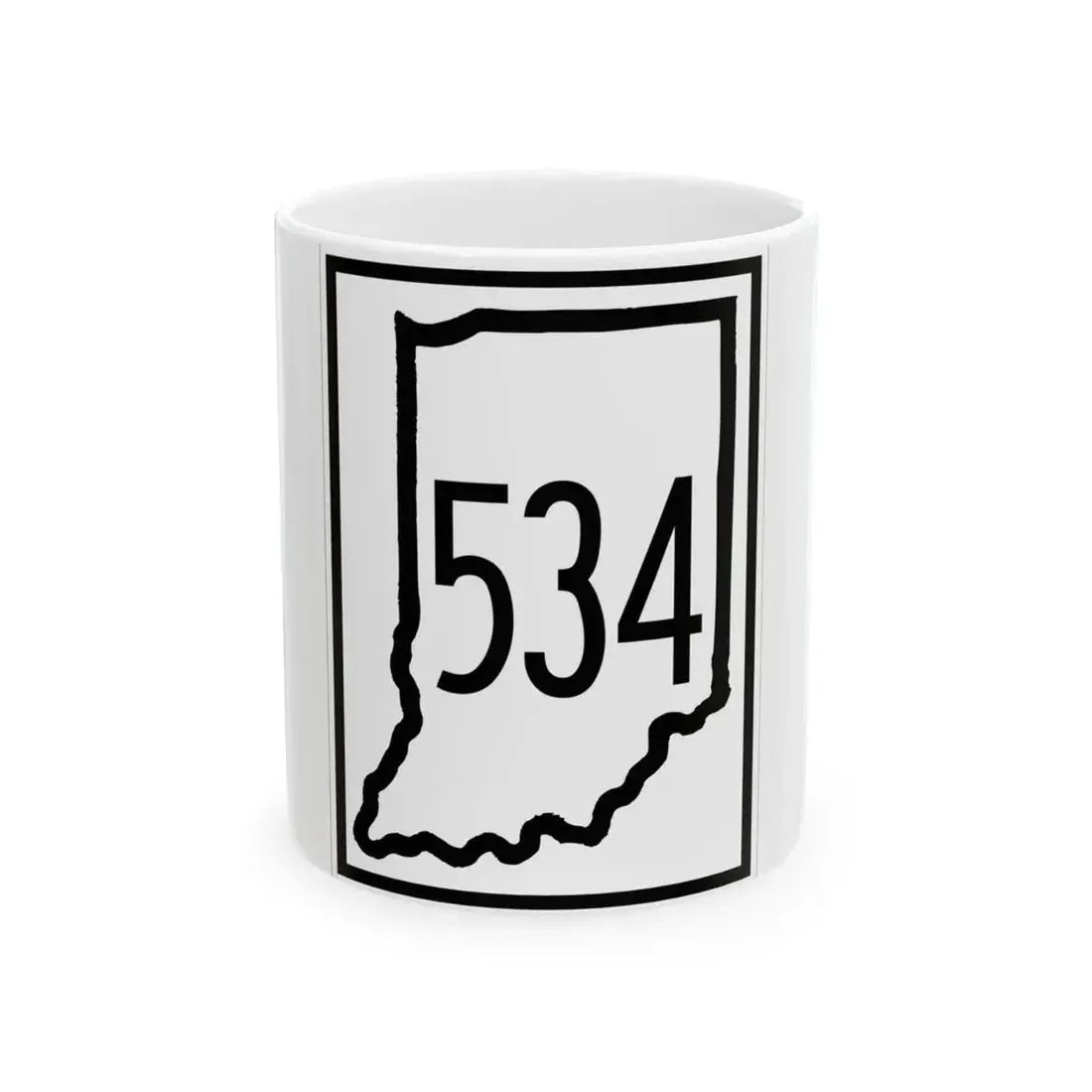 Indiana 534 (Indiana) (Road Sign) White Coffee Mug 11oz - Go Mug Yourself