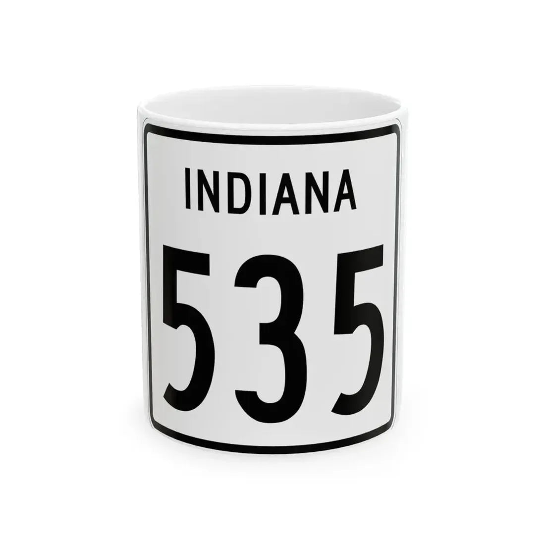 Indiana 535 1955 (Indiana) (Road Sign) White Coffee Mug 11oz - Go Mug Yourself
