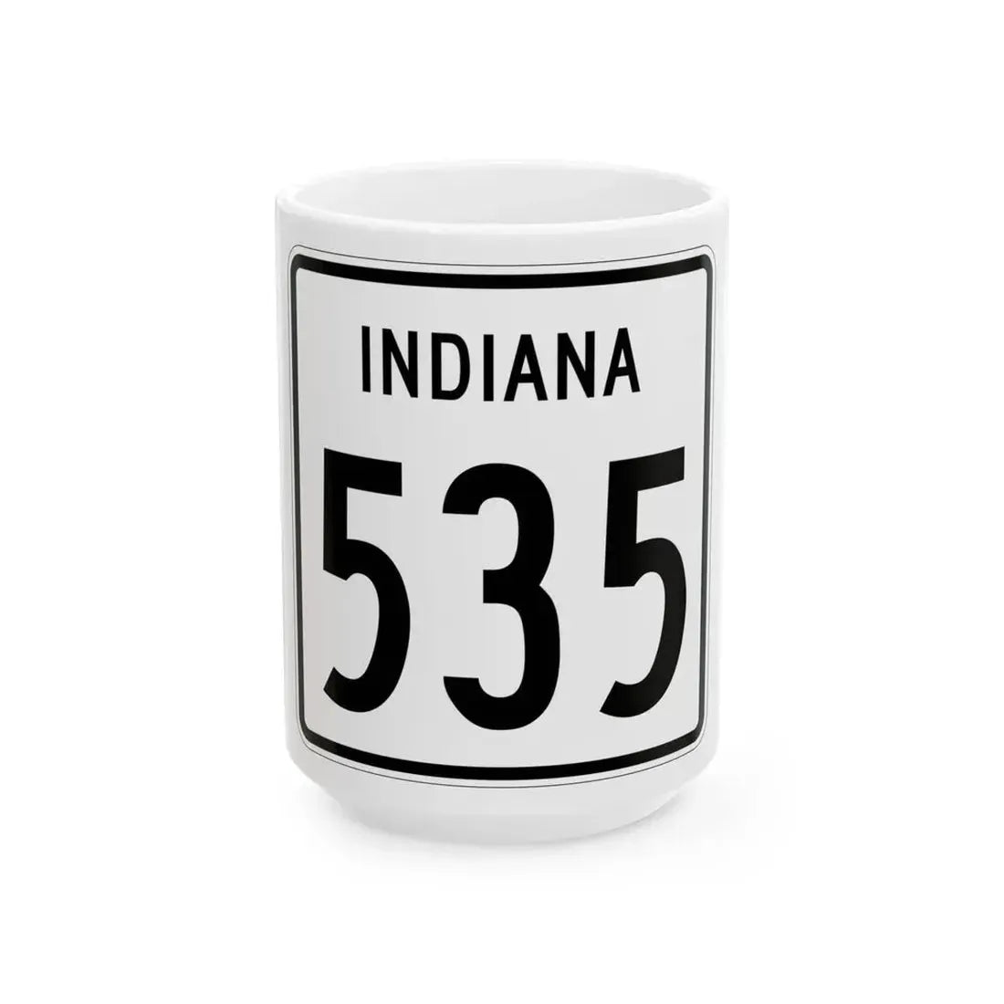 Indiana 535 1955 (Indiana) (Road Sign) White Coffee Mug 15oz - Go Mug Yourself