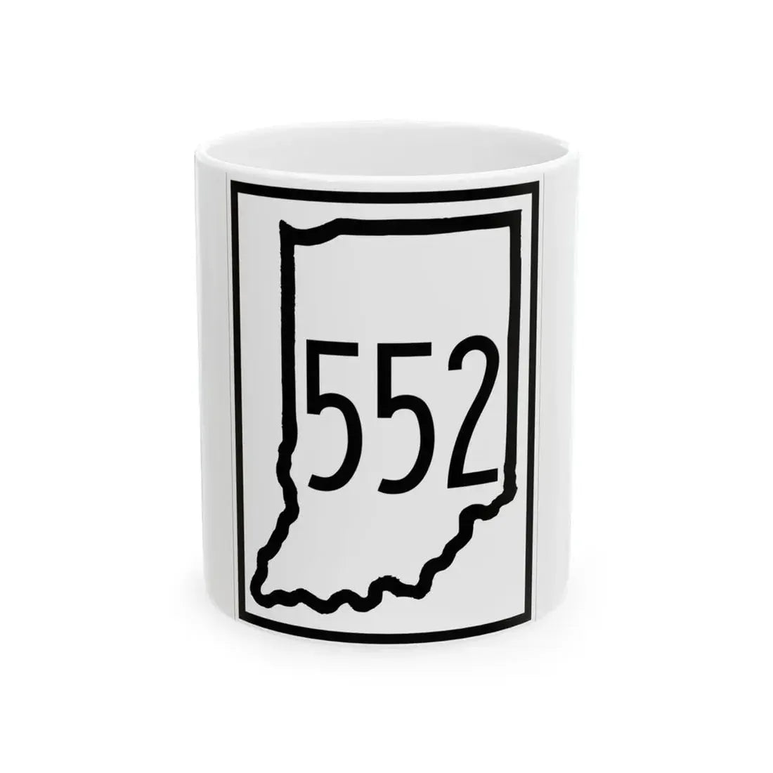 Indiana 552 1948 (Indiana) (Road Sign) White Coffee Mug 11oz - Go Mug Yourself