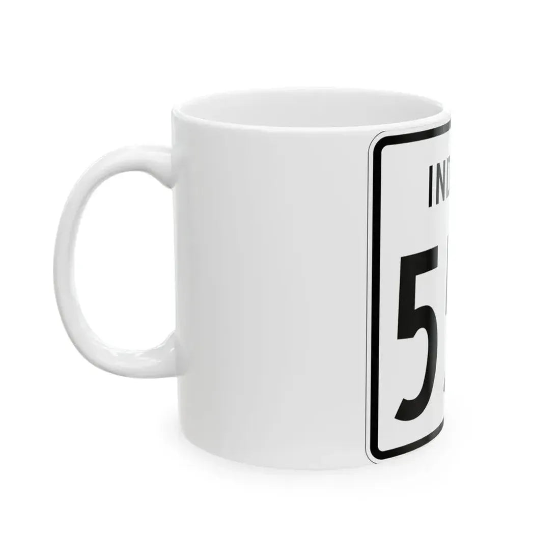 Indiana 555 1955 (Indiana) (Road Sign) White Coffee Mug - Go Mug Yourself