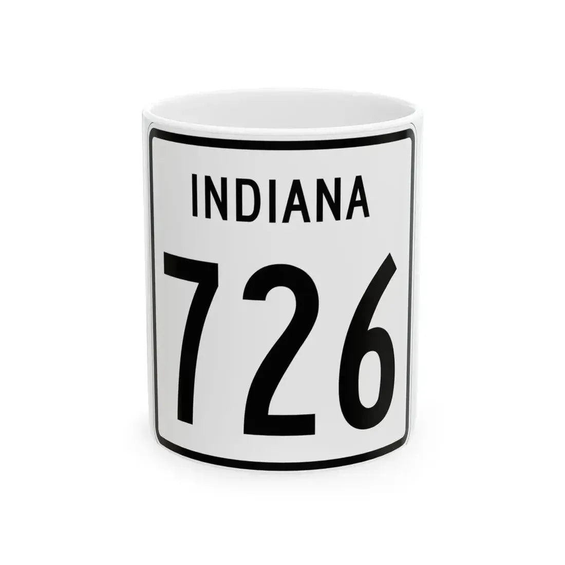 Indiana 726 1955 (Indiana) (Road Sign) White Coffee Mug 11oz - Go Mug Yourself