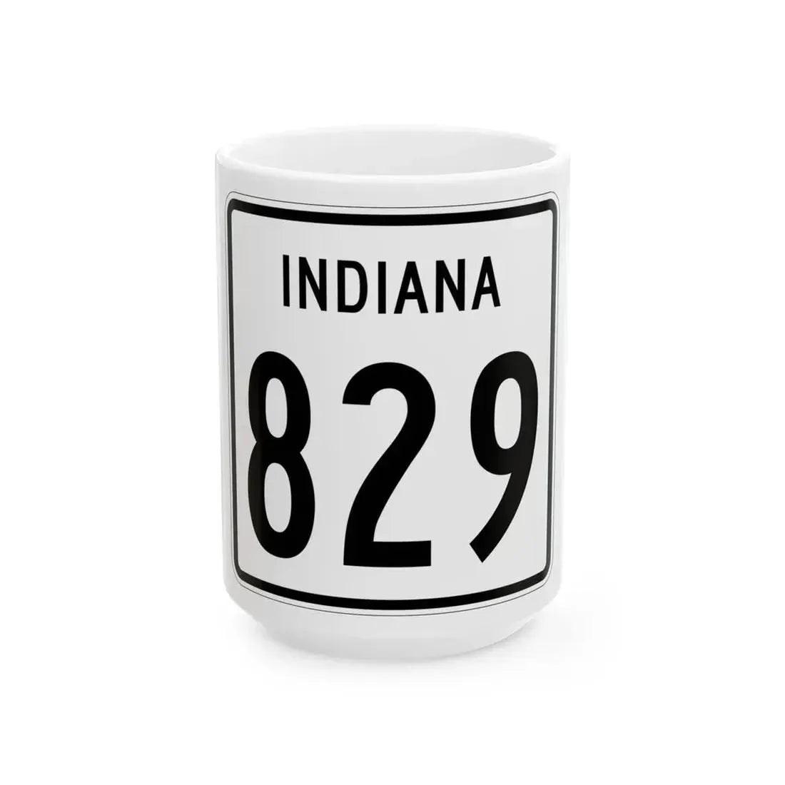 Indiana 829 1955 (Indiana) (Road Sign) White Coffee Mug 15oz - Go Mug Yourself