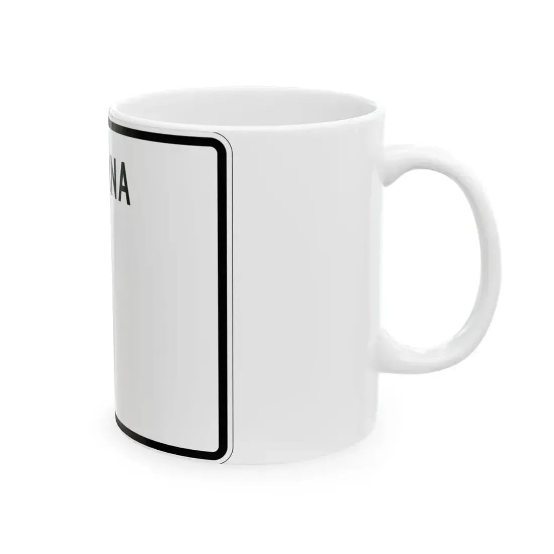 Indiana blank wide (Indiana) (Road Sign) White Coffee Mug - Go Mug Yourself