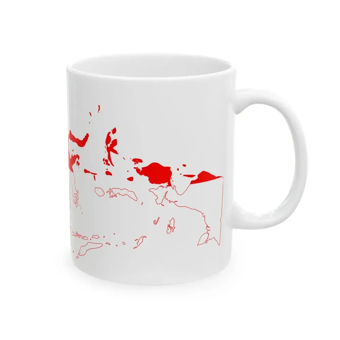 Indonesia flag map 1945-2002 (Indonesia) White Coffee Mug - Go Mug Yourself
