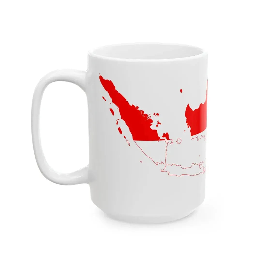 Indonesia flag map 1945-2002 (Indonesia) White Coffee Mug - Go Mug Yourself