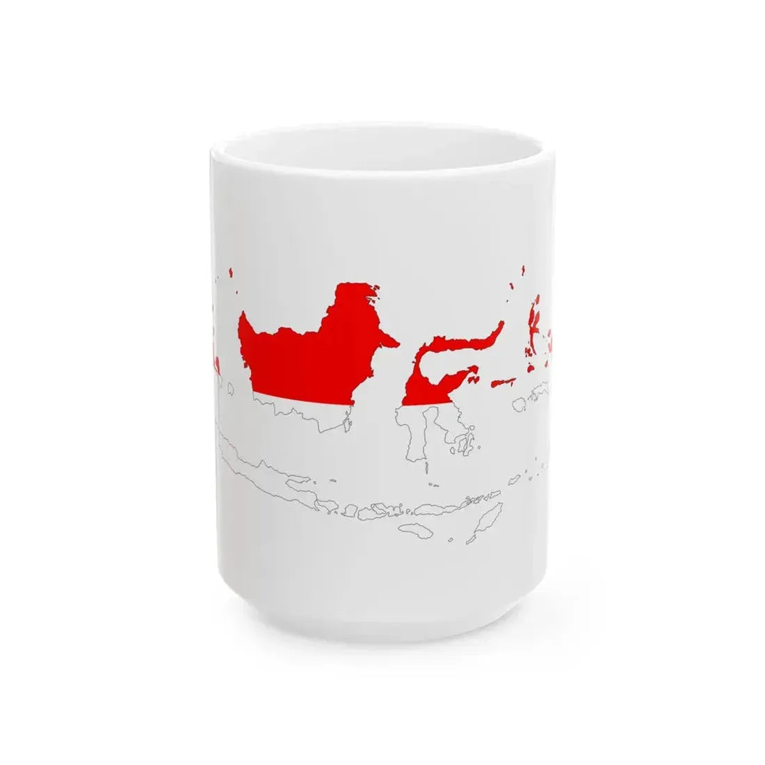Indonesia Map Flag (Indonesia) White Coffee Mug 15oz - Go Mug Yourself