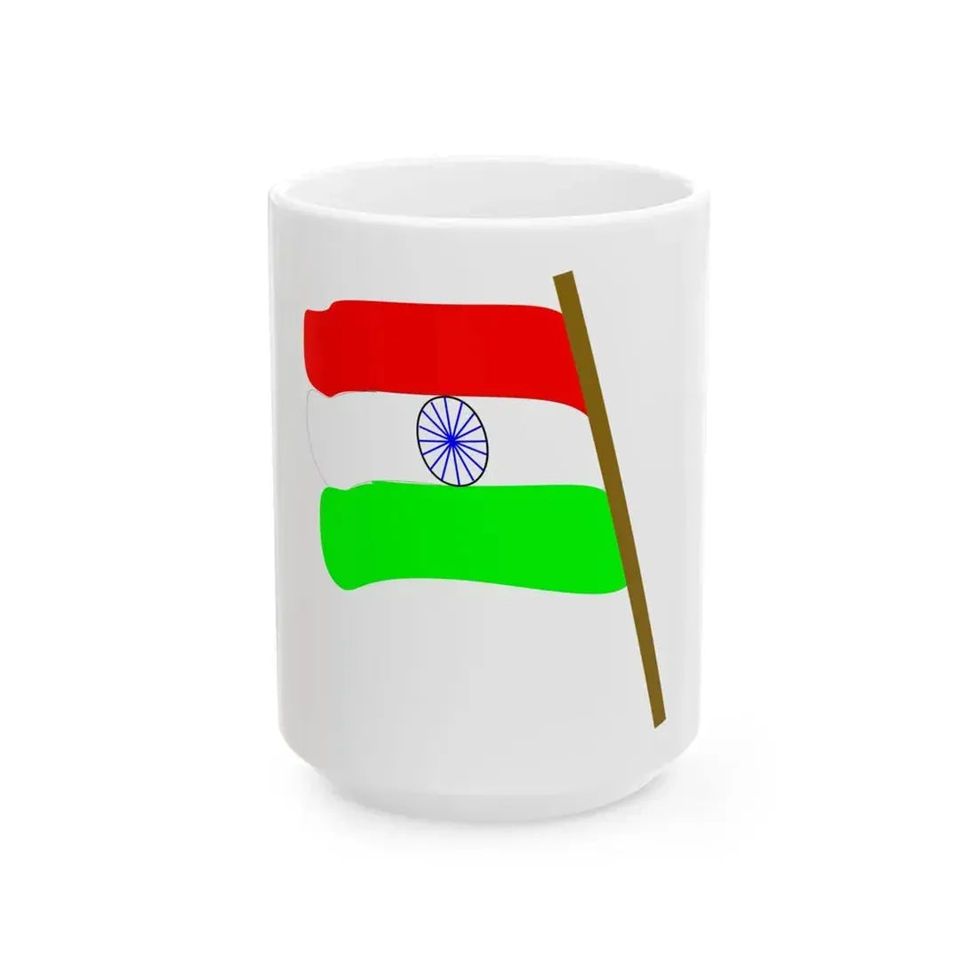 Indtricolor (India) White Coffee Mug 15oz - Go Mug Yourself