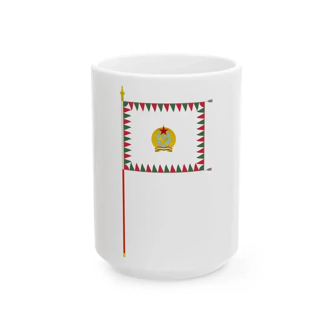 Infantry Colour of the Hungarian Defence Forces 1949-1950 with staff (Hungary) White Coffee Mug 15oz - Go Mug Yourself