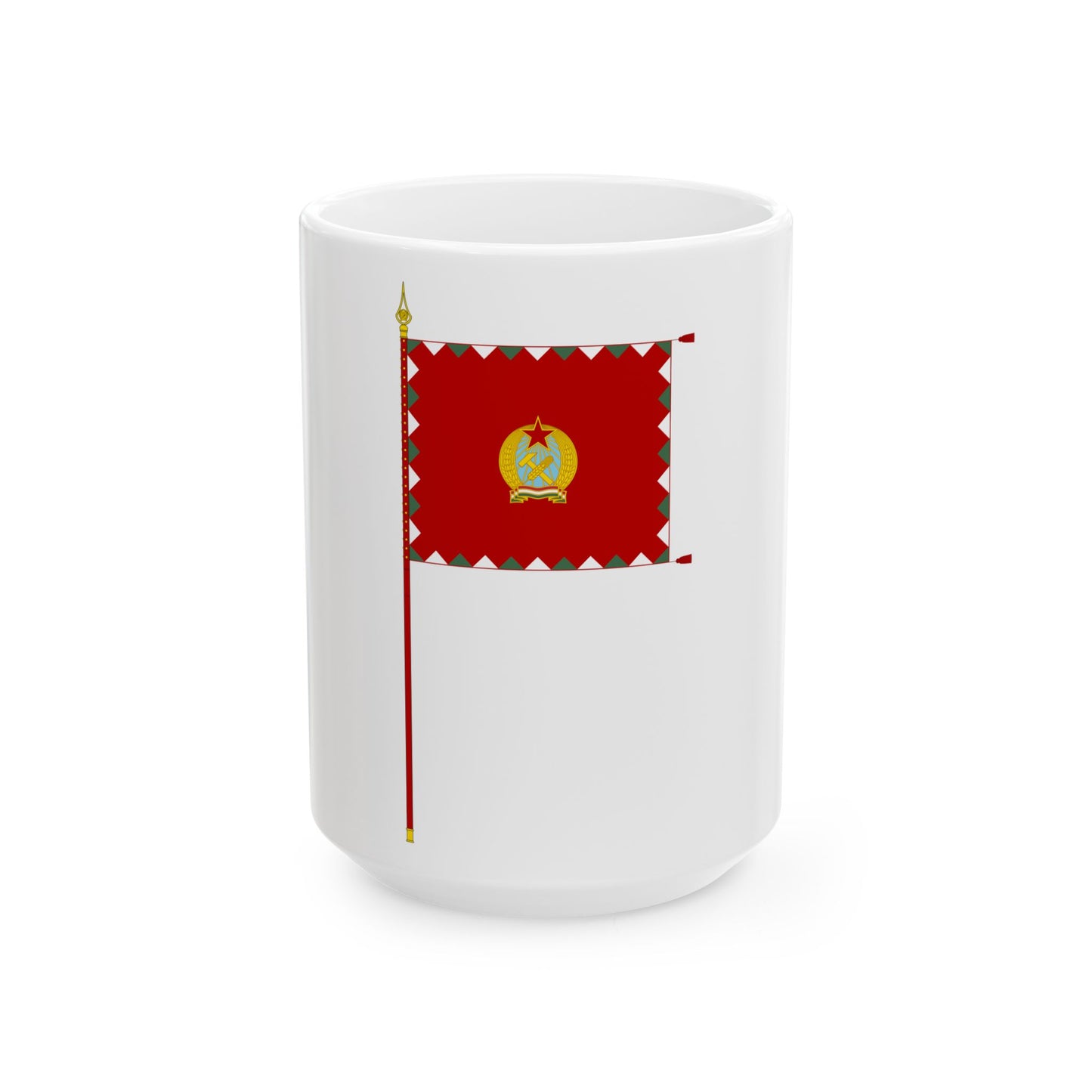 Infantry Colour of the Hungarian Peoples Army 1950-1957 with staff (Hungary) White Coffee Mug-15oz-Go Mug Yourself