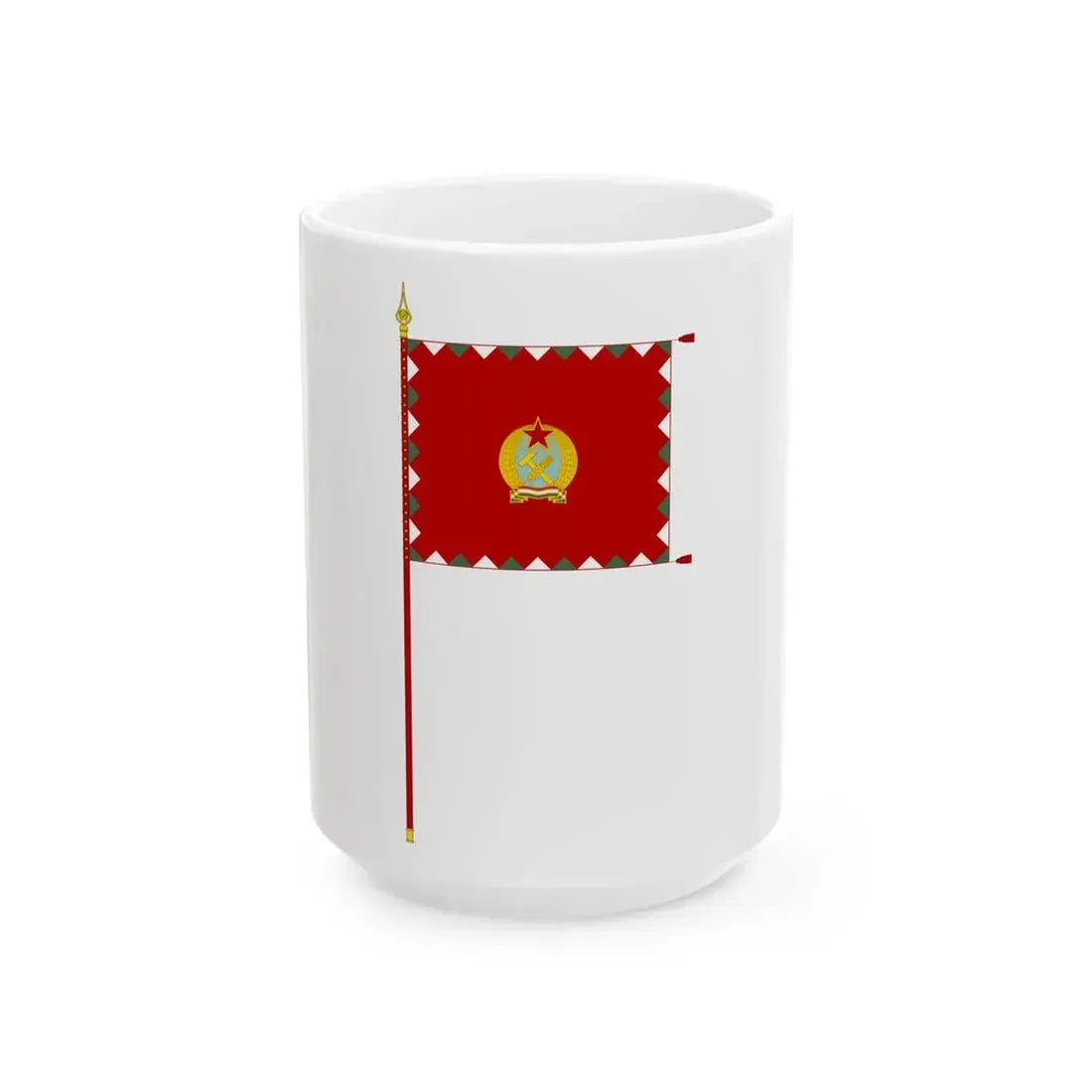 Infantry Colour of the Hungarian Peoples Army 1950-1957 with staff (Hungary) White Coffee Mug 15oz - Go Mug Yourself