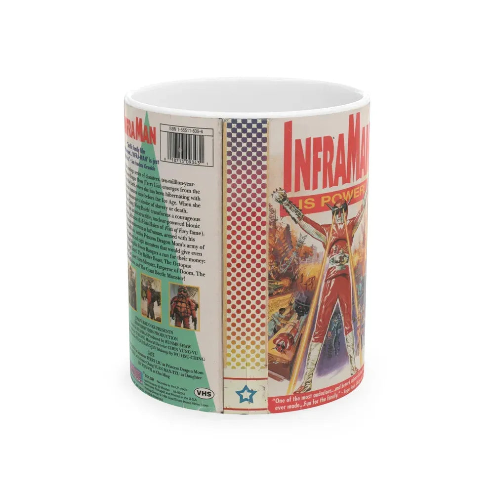 INFRA MAN IS POWER (VHS COVER) - White Coffee Mug 11oz - Go Mug Yourself