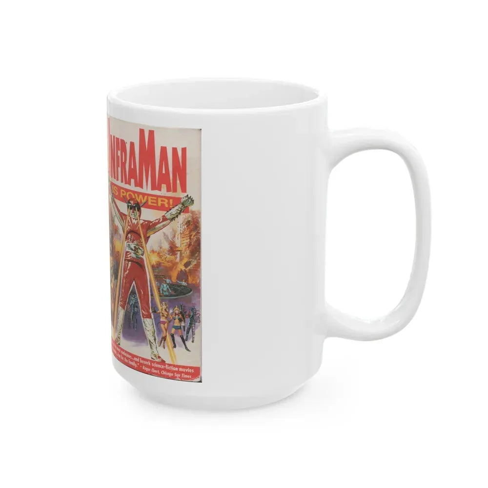 INFRA MAN IS POWER (VHS COVER) - White Coffee Mug - Go Mug Yourself