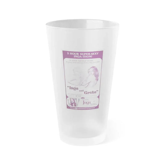 INGA AND GRETA + INGA 1968 Movie Poster - Frosted Pint Glass 16oz 16oz Frosted - Go Mug Yourself