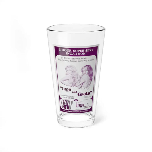 INGA AND GRETA + INGA 1968 Movie Poster - Pint Glass 16oz 16oz - Go Mug Yourself