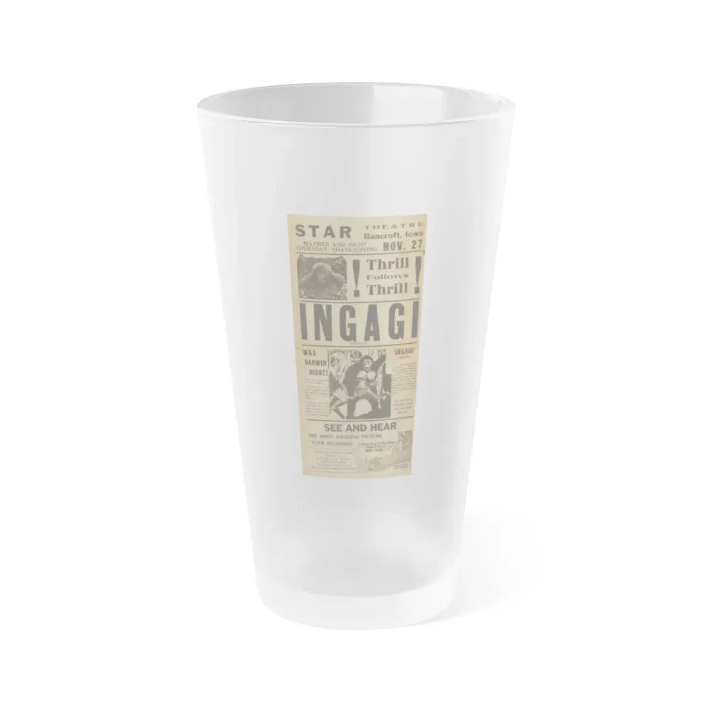 INGAGI (2) 1930 Movie Poster - Frosted Pint Glass 16oz 16oz Frosted - Go Mug Yourself