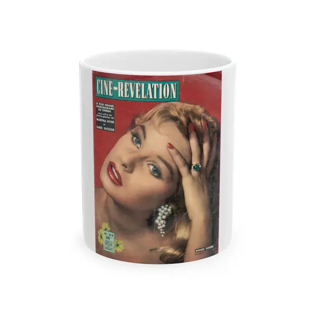 Ingrid Goude #05 - Mag. Cover (Vintage Female Icon) White Coffee Mug 11oz - Go Mug Yourself