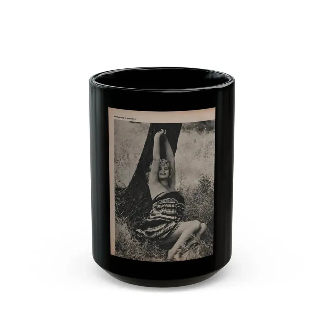 Ingrid Goude #29 - SEE Mag. Jan. '58 - 1 Page & 1 B&W Photo (Vintage Female Icon) Black Coffee Mug 15oz - Go Mug Yourself