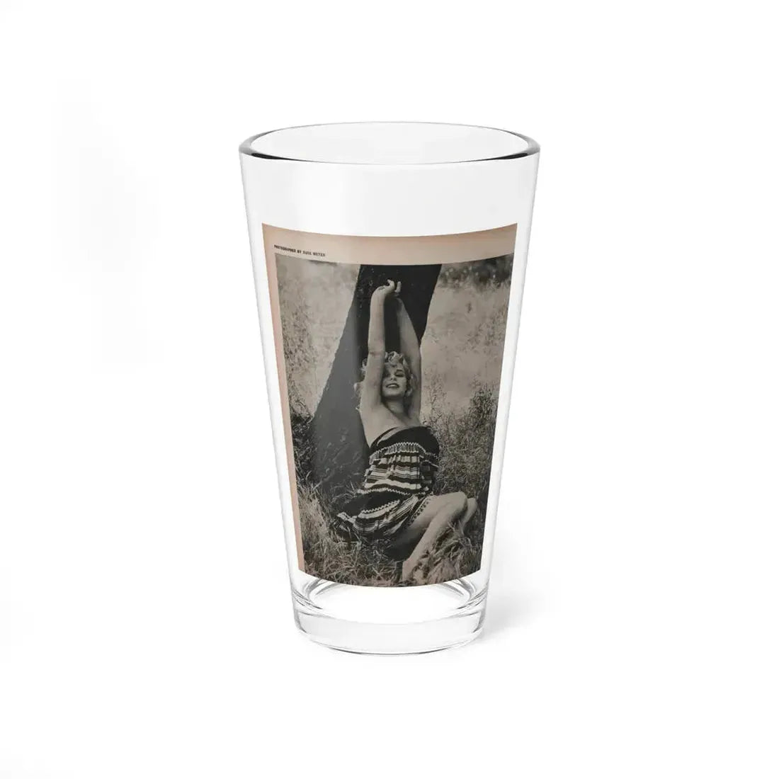 Ingrid Goude #29 - SEE Mag. Jan. '58 - 1 Page & 1 B&W Photo (Vintage Female Icon) Pint Glass 16oz 16oz - Go Mug Yourself