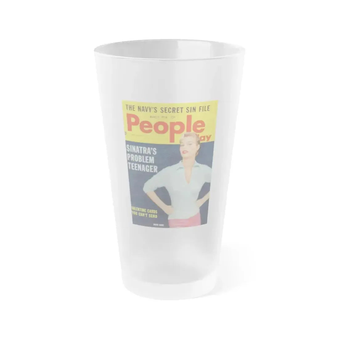 Ingrid Goude #33 - People Today March '58 Mag. Cover (Vintage Female Icon) Frosted Pint Glass 16oz 16oz Frosted - Go Mug Yourself