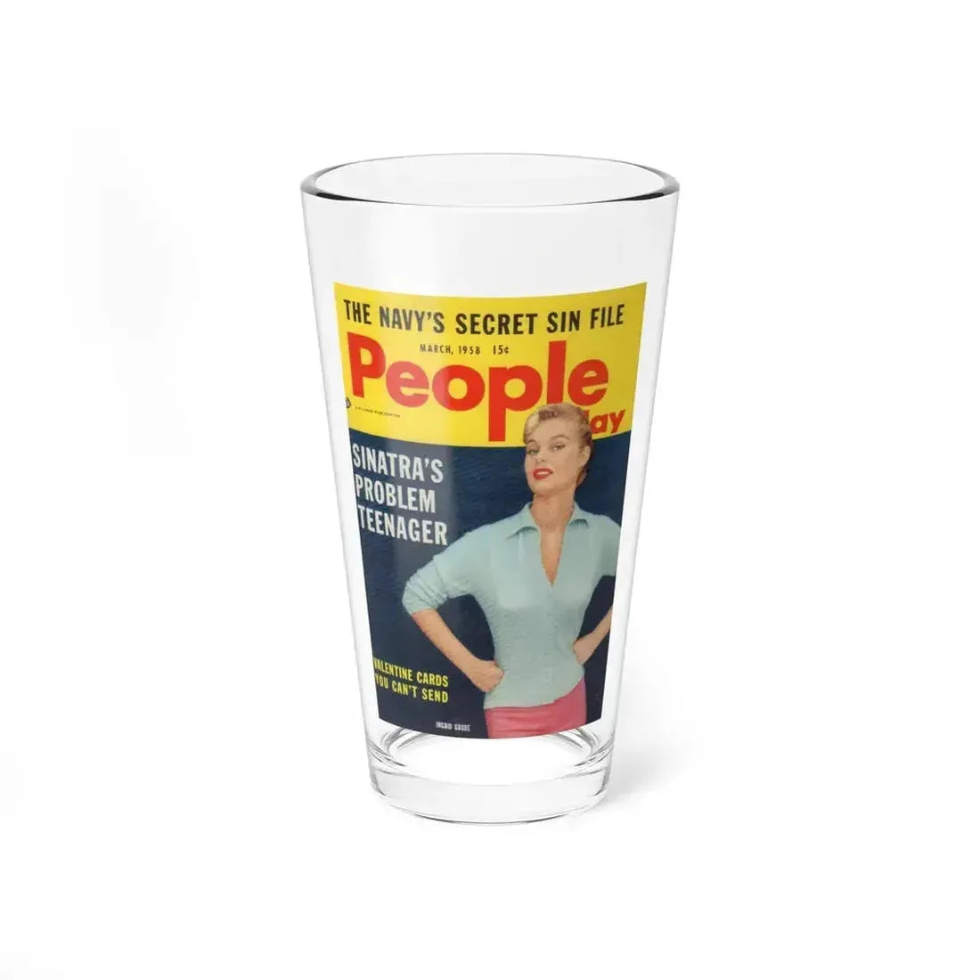 Ingrid Goude #33 - People Today March '58 Mag. Cover (Vintage Female Icon) Pint Glass 16oz 16oz - Go Mug Yourself