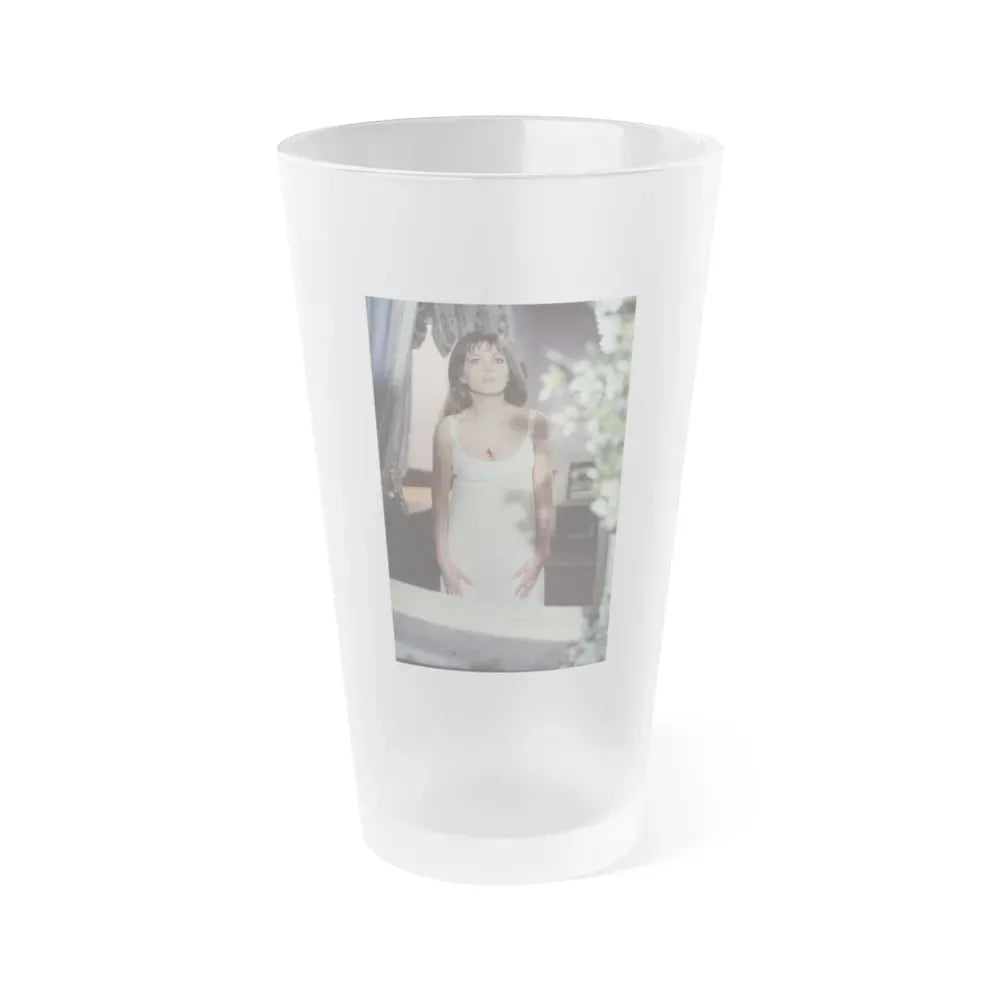 Ingrid Pitt #100 (Vintage Female Icon) Frosted Pint Glass 16oz 16oz Frosted - Go Mug Yourself