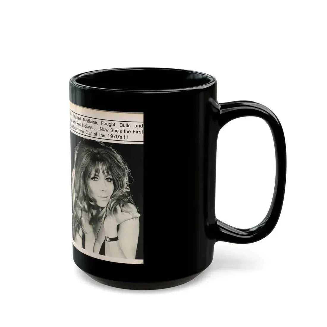 Ingrid Pitt #101 - Mag. Pages (Vintage Female Icon) Black Coffee Mug - Go Mug Yourself