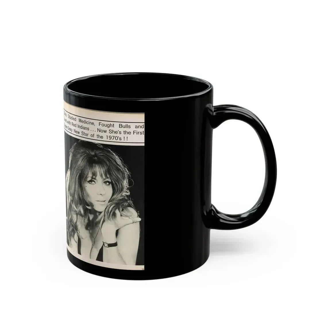Ingrid Pitt #101 - Mag. Pages (Vintage Female Icon) Black Coffee Mug - Go Mug Yourself