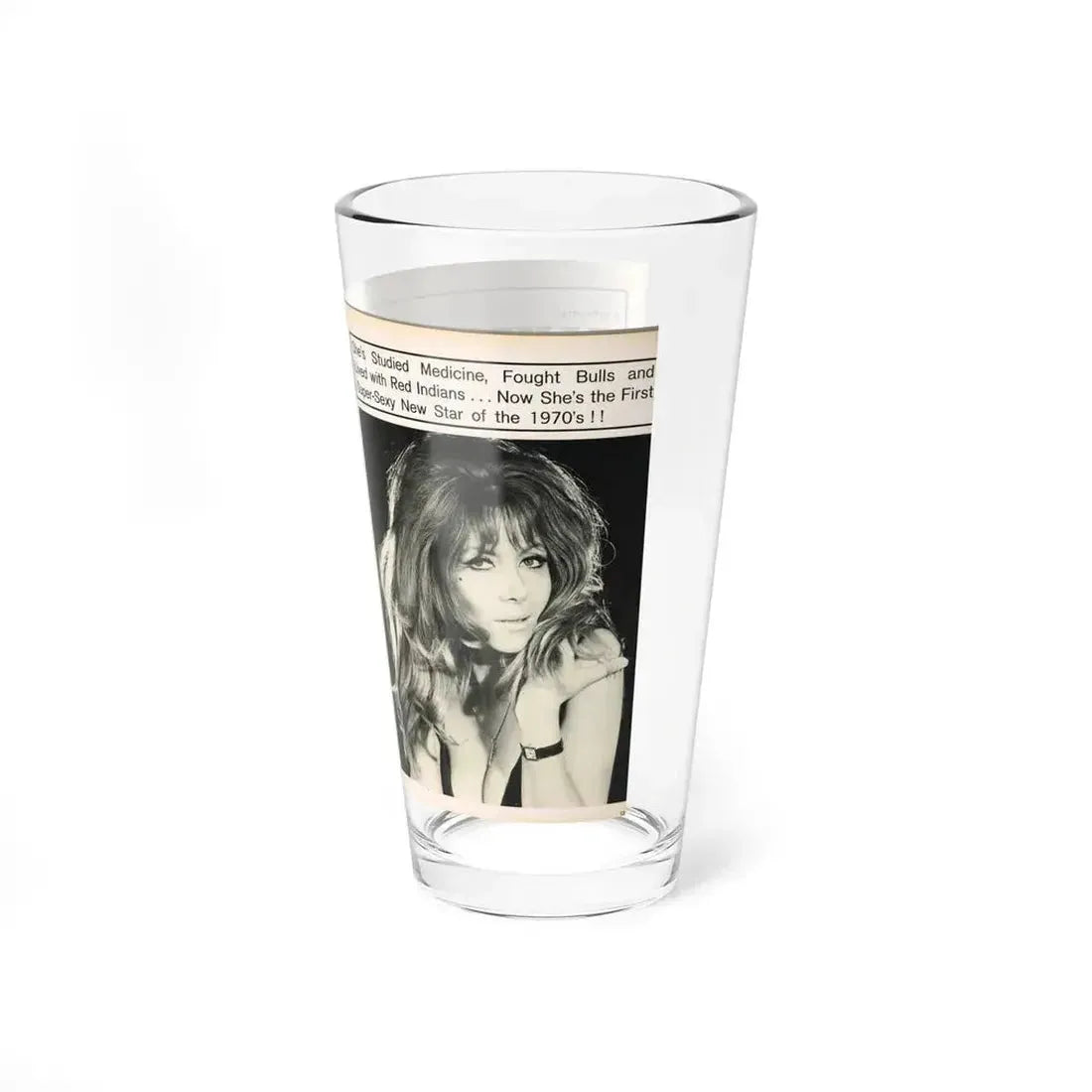 Ingrid Pitt #101 - Mag. Pages (Vintage Female Icon) Pint Glass 16oz - Go Mug Yourself