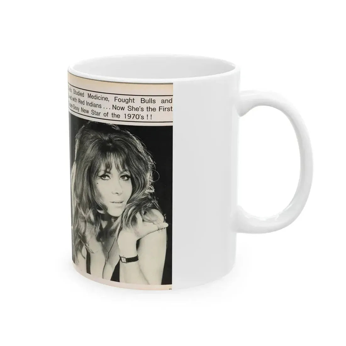Ingrid Pitt #101 - Mag. Pages (Vintage Female Icon) White Coffee Mug - Go Mug Yourself