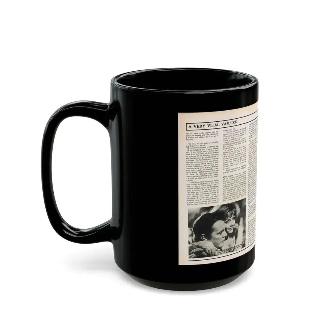 Ingrid Pitt #102 - Mag. Pages (Vintage Female Icon) Black Coffee Mug - Go Mug Yourself